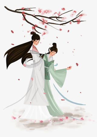 手绘古代美女人物6免抠