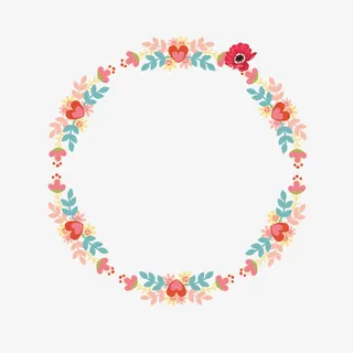 手绘鲜花花圈免抠