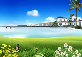 别墅环境风景免抠