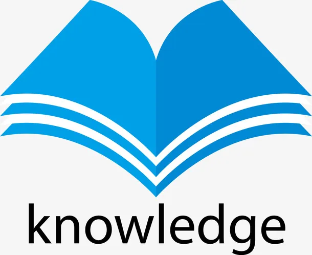 蓝色矢量课本logo图免抠