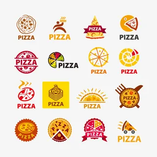 披萨设计LOGO标志矢量图免抠