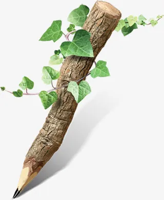 高清摄影树干绿色藤免抠