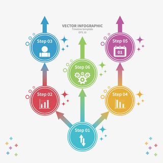 矢量彩色圆圈和箭头免抠