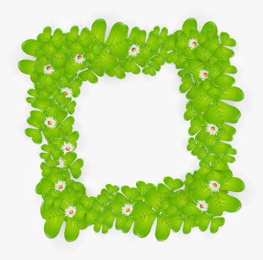 卡通清新春天野菊花边框免抠