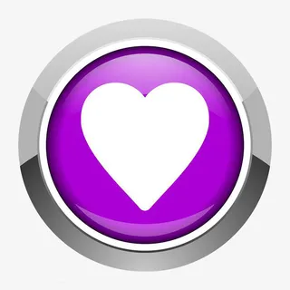 紫色科技感爱心按钮免抠