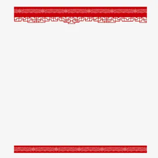 红色中国风立体边缘边框免抠