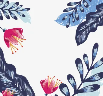 手绘花朵叶子个性背景