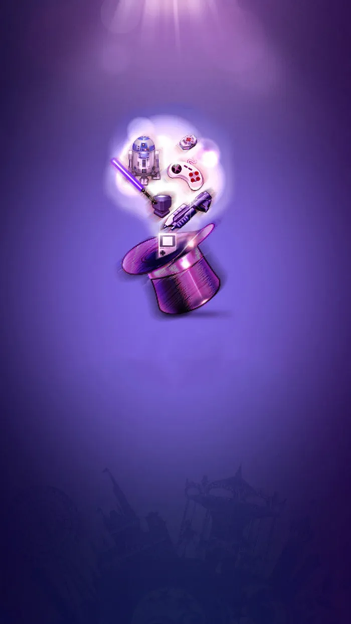 玩游戏简约紫色H5背景素材高清