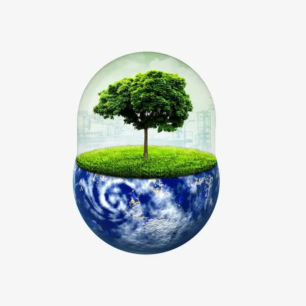 手绘创意地球护罩免抠