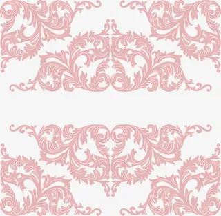 粉色浮雕花新年标题框免抠