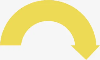 创意黄色弧形箭头矢量素材免抠