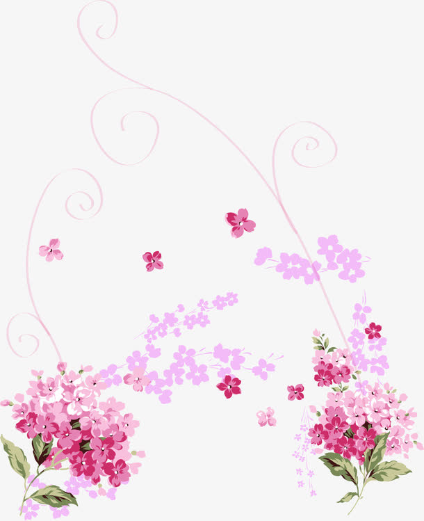 粉色花卉免抠