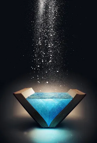 光线随水花向下照射的效果背景图高清