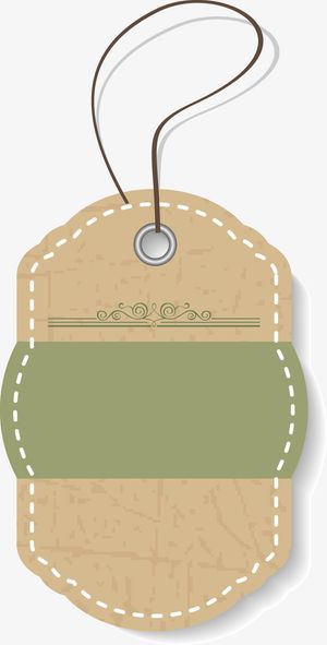 创意时装复古吊牌图免抠