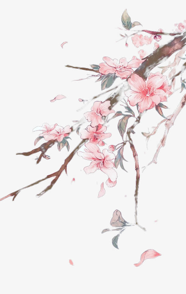 卡通红花装饰素材免抠