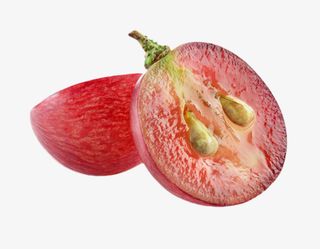 紫色被切开的葡萄实物免抠