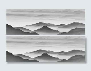 简约大气中国风水墨山川海报背景高清