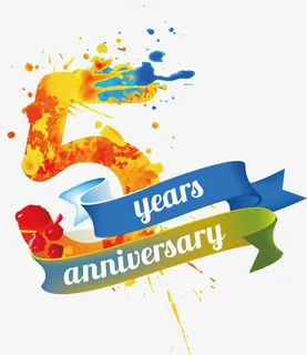 创意飞溅五周年纪念免抠