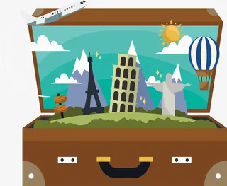 手提箱里的世界免抠