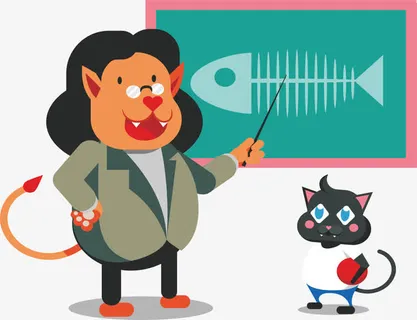 给猫咪讲课的狮子免抠