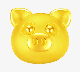 猪年呆萌金猪创意小饰品元素免抠