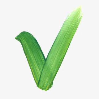 手绘绿色对勾免抠