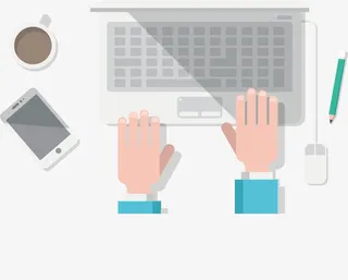 双手敲打键盘免抠