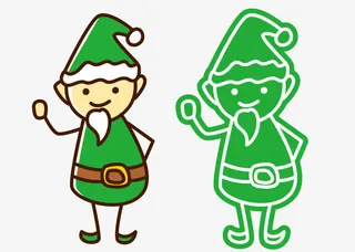 手绘卡通老人家免抠