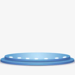 年会蓝色带灯光演唱舞台免抠