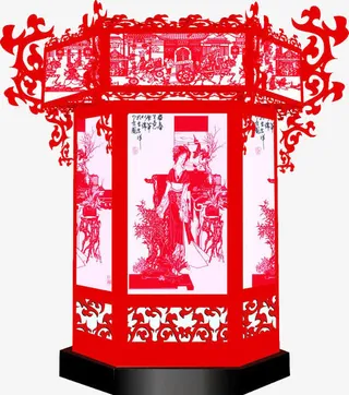 宫灯剪纸免抠