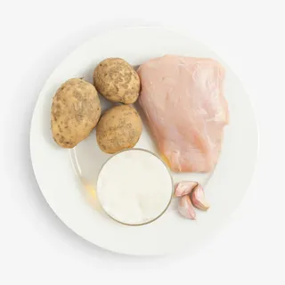 鸡肉土豆备餐美食免抠