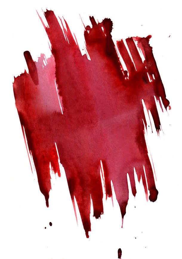 红色水墨笔触免抠