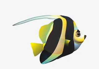 黄黑色鱼图片免抠