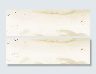 中国传统水墨画淡雅banner高清