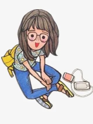 背着书包的女孩免抠