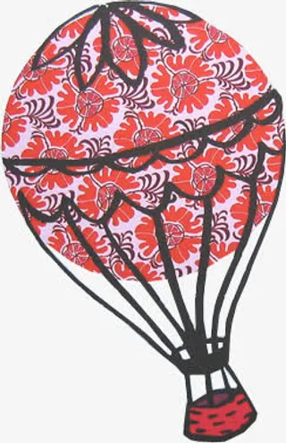 手绘热气球免抠