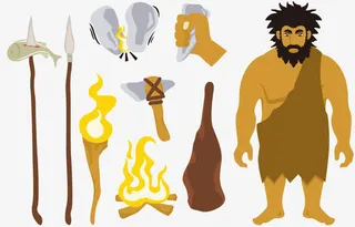 原始人野人矢量图免抠