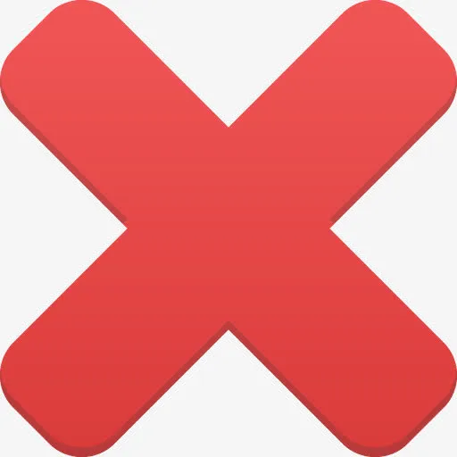 红色的叉号符号图标免抠