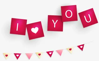 矢量手绘彩旗免抠