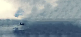 唯美小船仙境背景高清