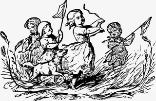 矢量手绘玩耍的小孩免抠