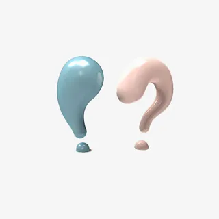 卡通立体可爱叹号和问号免抠