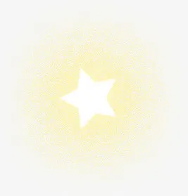 散发着黄色光效的星星免抠