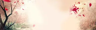 大气花瓣景色梦幻棕色banner背景高清