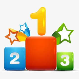 手绘卡通精美颁奖台免抠