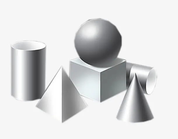 灰色的几何体免抠