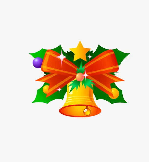 卡通金色装饰铃铛免抠