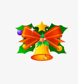 卡通金色装饰铃铛免抠