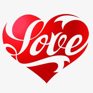红色爱心英文字图片免抠