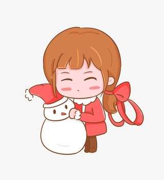圣诞小孩和雪人免抠